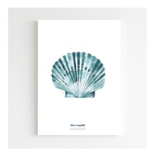 Affiche A4 Coquille Bleue